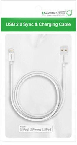 Ugreen US155 USB-A to Lightning Cable 12W Λευκό 1m (20728)