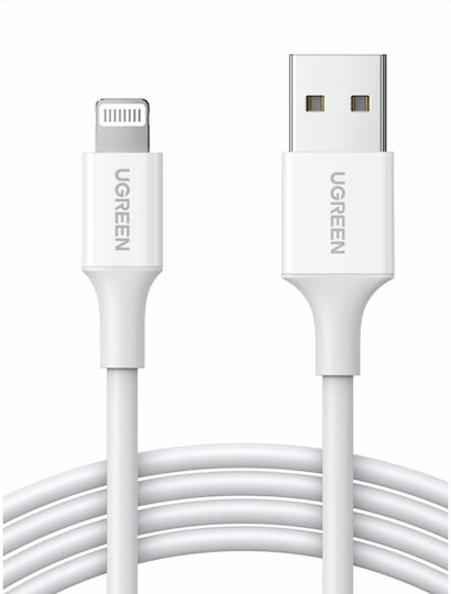 Ugreen US155 USB-A to Lightning Cable 12W Λευκό 1m (20728)