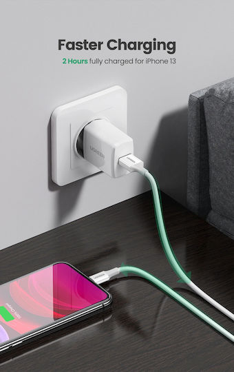 Ugreen US155 USB-A to Lightning Cable 12W Λευκό 1m (20728)