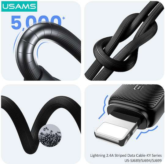 Usams Series USB-A zu Lightning Kabel Schwarz 2m (SJ694USB01)