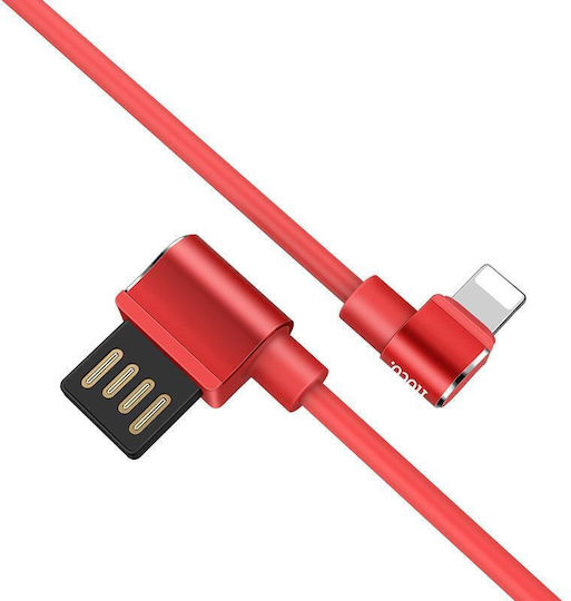 Hoco U37 Long Roam Ъгъл (90°) USB-A към Lightning кабел Черен 1.2м (HC-U37-LIGHTNING-BLACK)