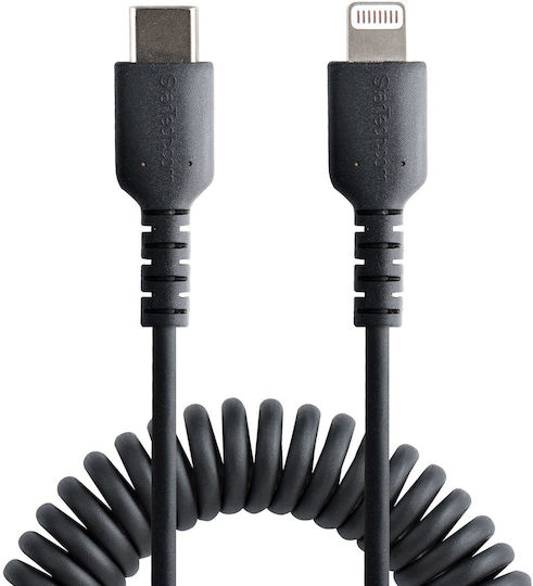 StarTech Spiral USB-C to Lightning Cable Μαύρο 1m (RUSB2CLT1MBC)