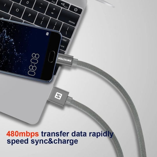 Swissten Geflochten USB-A zu Lightning Kabel Schwarz 3m (71527600)