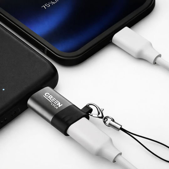 Green Lyca Конвертор micro USB мъжки към USB-C женски Черен 1бр