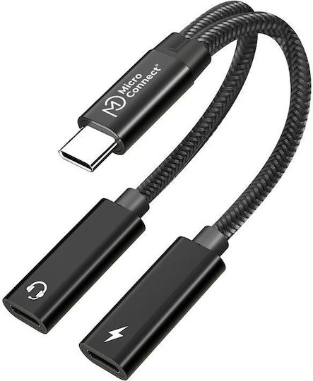 Microconnect Μετατροπέας USB-C female σε USB-C 2x female Ασημί