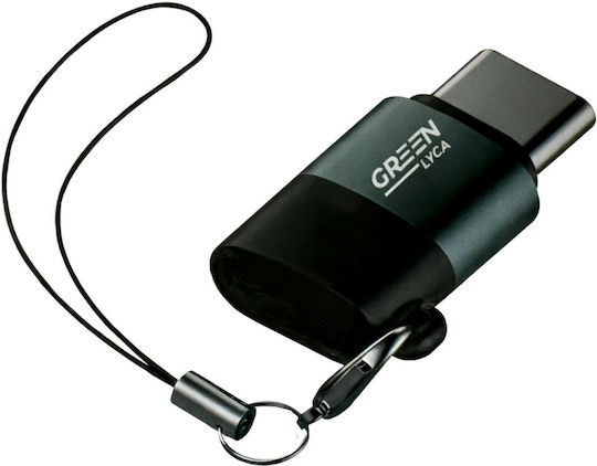 Green Lyca Конвертор micro USB / USB-C мъжки към micro USB женски Зелен 1бр