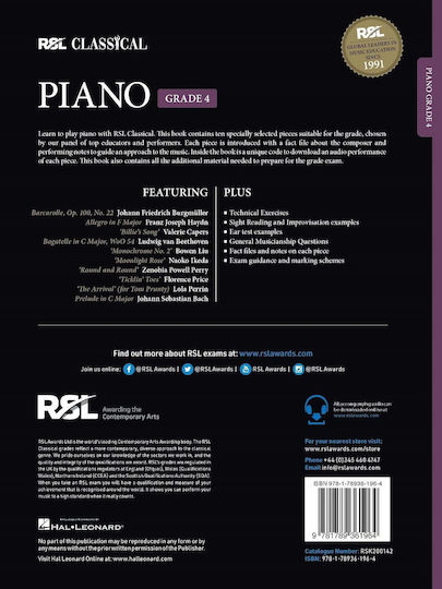 Hal Leonard Rsl Classical Piano Grade 4