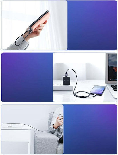Ugreen US288 Braided USB 2.0 Cable USB-C male - USB-A 15W Γκρι 1m 60126