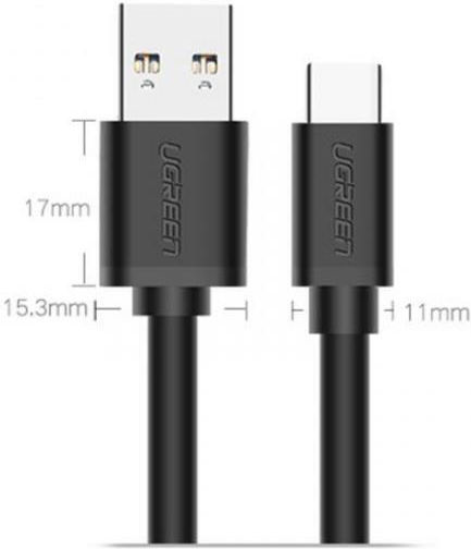 Ugreen US184 USB 3.0 Cable USB-C male - USB-A PD Μαύρο 1m 20882