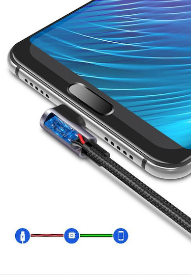 Ugreen US284 Angle (90°) / Braided USB 2.0 Cable USB-C Male - USB-A 18W Black 1m 50941
