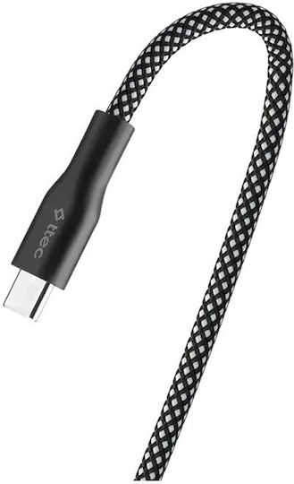 TTEC Magnetic / Braided USB 2.0 Cable USB-C male - USB-C 60W PD Μαύρο 1m 2DK61S