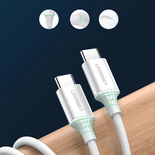 Ugreen US264 USB 2.0 Кабел USB-C Мъжки - USB-C 29W Бял 1m 60518