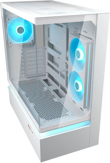 Cougar CFV235 Gaming Midi Tower Κουτί Υπολογιστή με Πλαϊνό Παράθυρο και RGB Φωτισμό Λευκό