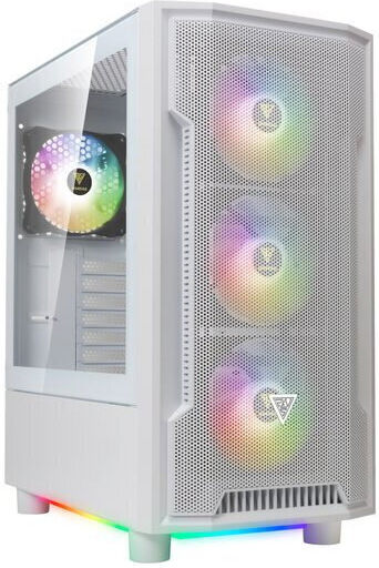 Gamdias Athena M6 Lite WH Gaming Midi-Turm Computergehäuse mit RGB-Beleuchtung Weiß