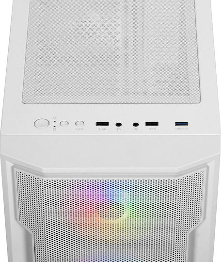 Gamdias Athena M6 Lite WH Gaming Midi-Turm Computergehäuse mit RGB-Beleuchtung Weiß