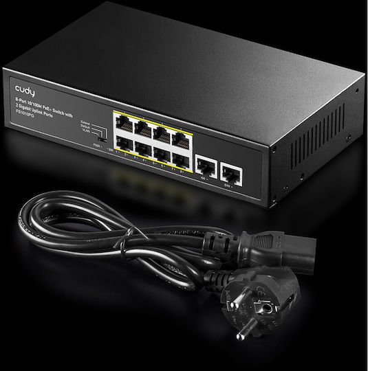 Cudy FS1010PG v1 Unmanaged L2 PoE+ Switch με 8 Θύρες Ethernet