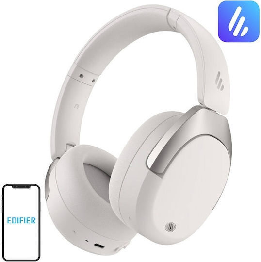 Edifier W830NB Hybrid Wireless / Wired Over Ear Headphones with 94 Hours Playing Time and Quick Charge White