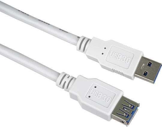 PremiumCord USB 2.0 Cablu USB-A - USB-A female Alb 1m ku3paa1w