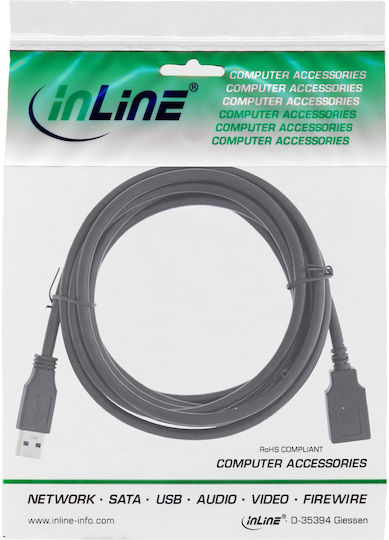 InLine 5m USB 2.0 Cable A-Male to A-Female (35665)