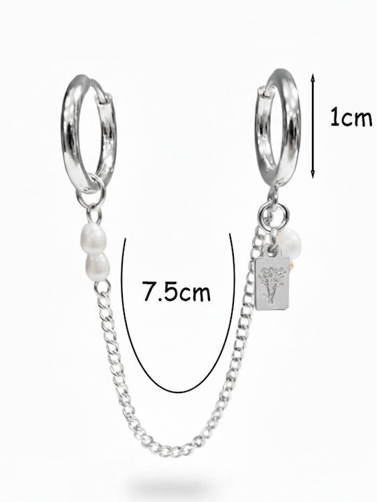 Elegant Ohrringe Ohrhänger aus Stahl mit Perlen Elegant Ohrringe Ohrhänger aus Stahl mit Perlen