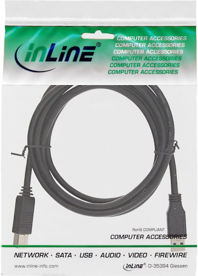 InLine USB 3.0 Кабел USB-A мъжки - USB-B мъжки Черен 2м 35320