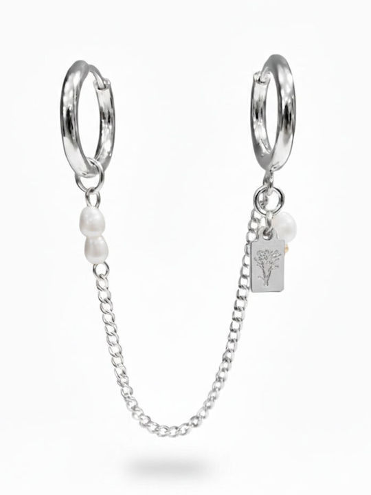 Elegant Ohrringe Ohrhänger aus Stahl mit Perlen