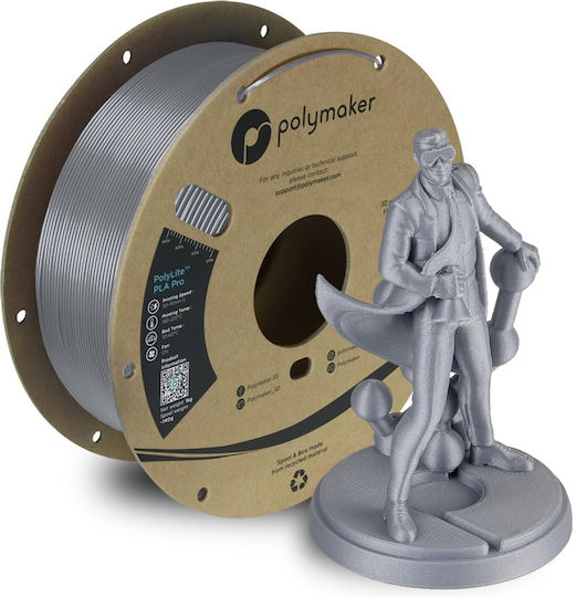 Polymaker PLA 3D Printer Filament 1.75mm Ασημί 1kg 1τμχ (Spool)