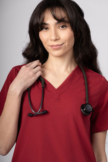Numascrubs Female Medical Blouse Burgundy