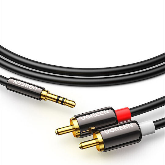 Ugreen Καλώδιο Ήχου 3.5mm male - RCA male Μαύρο 1.5m 10583
