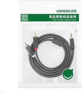 Ugreen Καλώδιο Ήχου 3.5mm male - RCA male Μαύρο 1m με Επίχρυσους Ακροδέκτες 10749