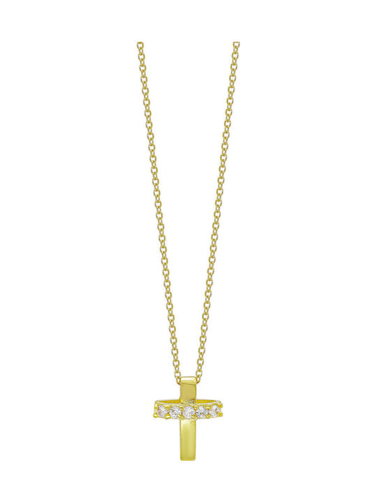 Kiriakos Gofas Women's Gold Cross 9K with Chain