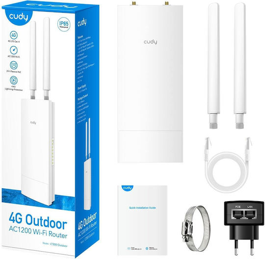 Cudy LT500 Outdoor v1 Безжичен 4G Wi-Fi 5 - Wi-Fi 5 с 4 Порта Ethernet