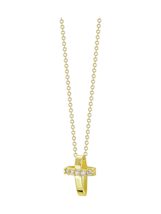 Kiriakos Gofas Women's Gold Cross 9K with Chain