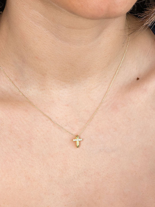 Kiriakos Gofas Women's Gold Cross 9K with Chain