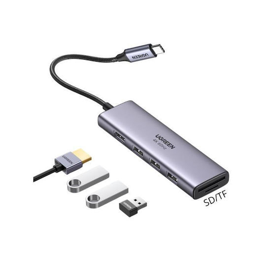 Ugreen CM511 USB-C Docking Station mit HDMI 4K Silber