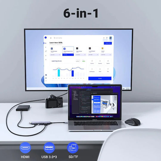 Ugreen CM511 USB-C Docking Station mit HDMI 4K Silber