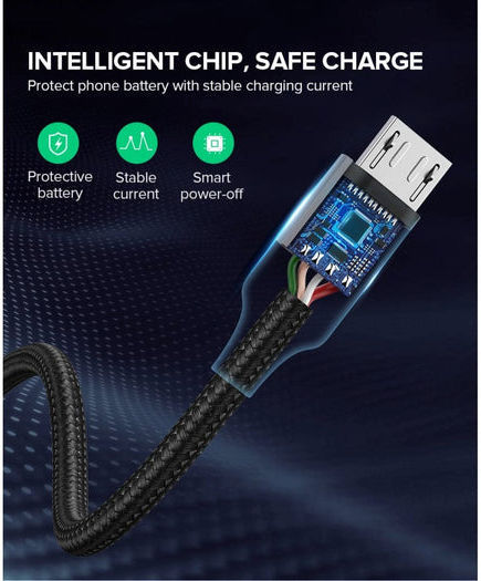 Ugreen Us290 1m Regular USB 2.0 to micro USB Cable Gray (60146)
