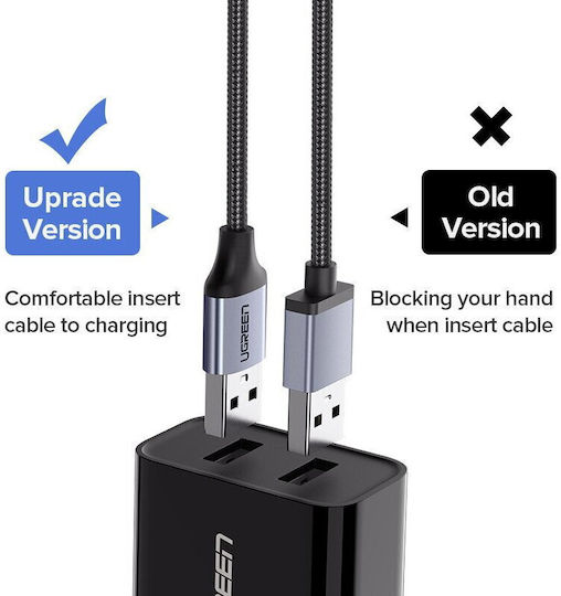 Ugreen Regular USB 2.0 to micro USB Cable Μαύρο 2m (60148)
