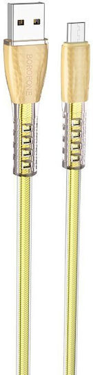 Borofone BU31 Jelly Knitted Braided USB 2.0 to micro USB Cable Χρυσό 1m