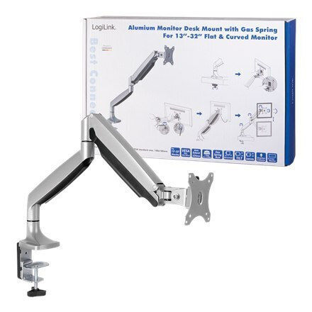 LogiLink Suport Birou Monitor până la 32" cu Braț Argintie (BP0042)