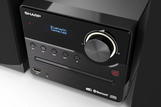 Sharp Ηχοσύστημα 2.0 XLB517 15-XLB517BK 45W με CD / Digital Media Player και Bluetooth Μαύρο