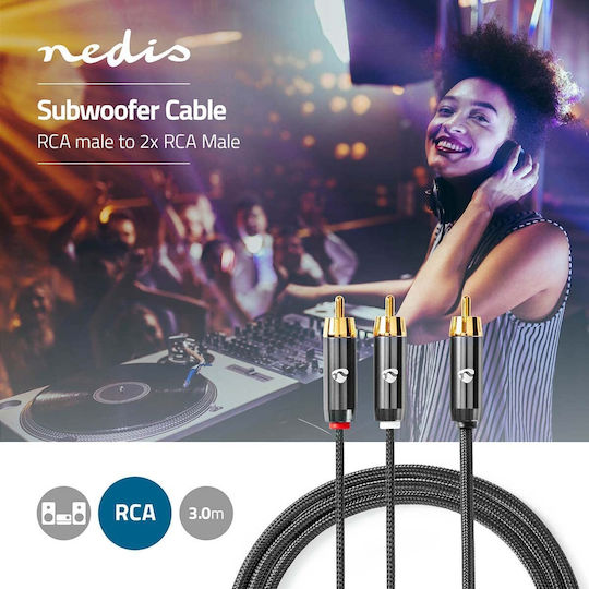 Nedis Profigold Cablu RCA de sex masculin - 2x RCA de sex masculin 3m