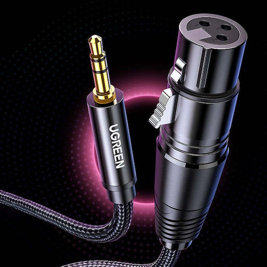 Ugreen AV182 Cable XLR Female - 3.5mm Male Black 1m 20763