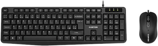 Canyon CNE-CSET1-BG Комплект клавиатура и мишка Български Черен