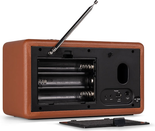 Audizio TUNE60 Retro Επιτραπέζιο Ραδιόφωνο Μπαταρίας DAB+ με Bluetooth και USB Καφέ