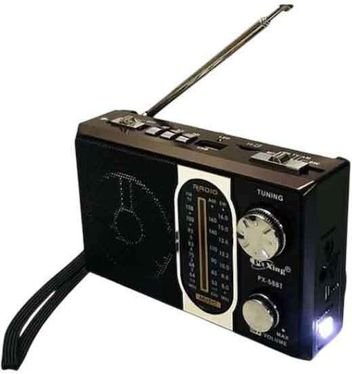 PX-55BT Portable Radio Rechargeable with Bluetooth and USB Gray