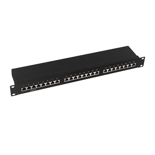 LogiLink Patch Panel Shielded για Rack 1U 19" 24 Θυρών cat6 Μαύρο