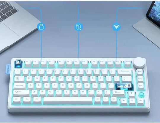 Onikuma MT706 Gaming Tastatur Tenkeyless mit RGB-Beleuchtung (Englisch US) Weiß