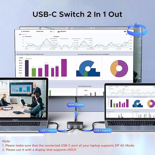 Ugreen Hub 2 Θυρών USB 2.0 με σύνδεση USB-C