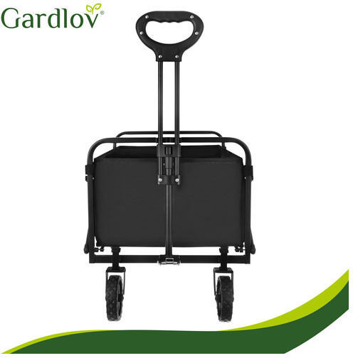 Foldable Garden Cart Metallic Four-Wheeled 90l 70.5x46x47cm